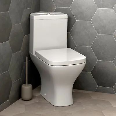 Bathroom Corner Toilet Close Coupled Space Saving WC Pan Soft Close Seat Cistern • £154.27