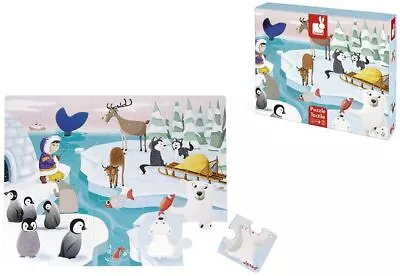 Janod Children's Tactile Puzzle Life On The Ice Educational And Sensory Game Toy • £18.29