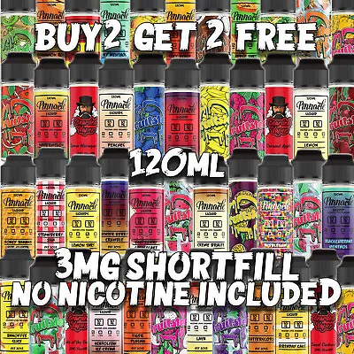 E Liquid / Vape Juice ShortFill For 3MG / No Nicotine Included 120ml 70 VG 30 PG • £8.99