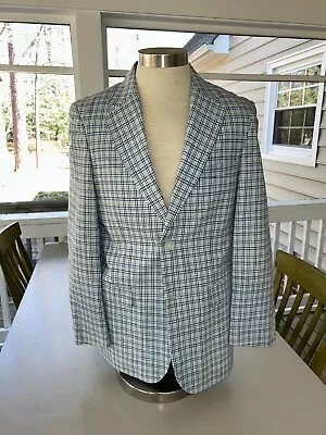 Meeting Street 38R Men's Madras Blazer 100% Cotton 2 Button Fully Lined • $34.99