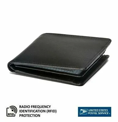 100% Genuine Mens Bifold Leather Wallet Multi Credit Card ID License Slim Black • $14.99