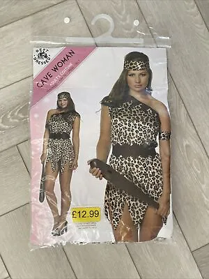 £9.99 • Buy Ladies Cavewoman Costume Cave Girl Prehistoric Womens Fancy Dress Adults Outfit 