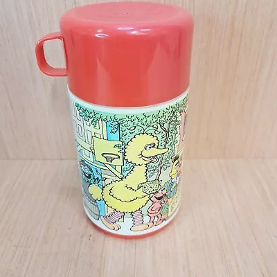 Vtg Sesame Street Lunchbox Thermos Bottle Aladdin Big Bird Elmo Bert Ernie Oscar • $14.99