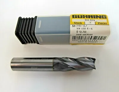 NEW GUHRING GERMANY Solid Carbide End Mill 1/2 X 1/2 X 1 Firex Coated 4 Flute • $62.26