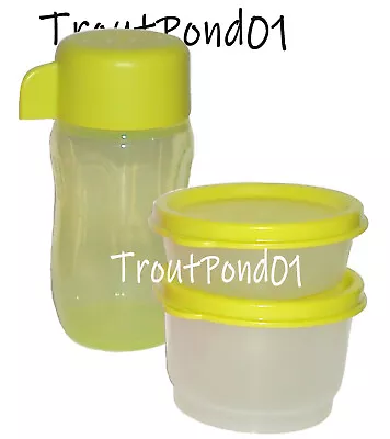 TUPPERWARE Eco Bottles Snack Cups Half Small Mini 90 ML Parrot Green Set 3 • £24.12