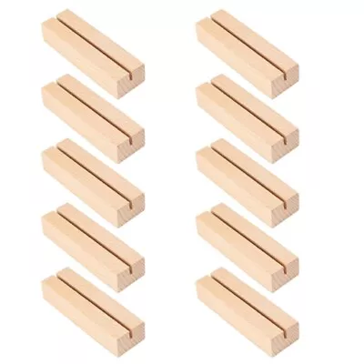 10 PCS Wood Place Card Holders Table Number Holder Sign Support Stands • £13.14