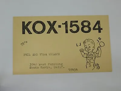 Vintage Amateur Ham Radio QSL Postcard Card - KOX 1584 California • $9.45