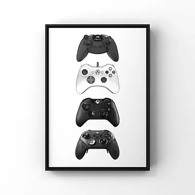 Gaming Prints Controller Evolution Gamer Poster Games Room Wall Art • £3.16