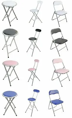 £13.95 • Buy Folding Breakfast Bar Stool Foldable Padded Chair Seat Office Event Garden Party