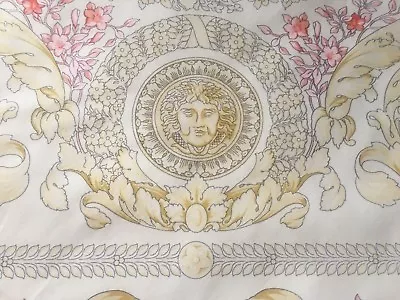 NEW Authentic VERSACE MEDUSA WHITE PINK COTTON FABRIC PANEL 54 X54  ** Loook  AG • $375