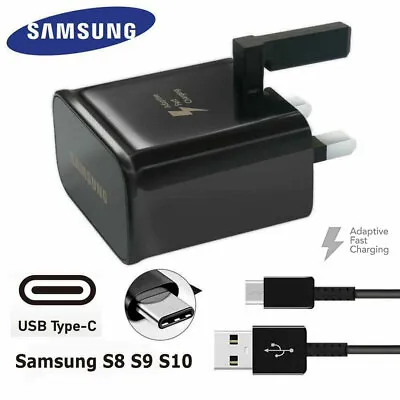 Genuine Fast Charger Plug Cable For Samsung Galaxy S8 S9 S10 Plus Note 8 9 10 • £4.99