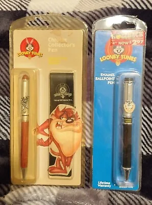 $18 • Buy Looney Tunes Tasmanian Devil Ink Pen Pair Cartoon Warner Brothers 1990s Vintage