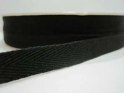 Twill Tape 20mm 3/4  Inch Black Sewing Heavy Duty Gowns Aprons Strap • £0.99