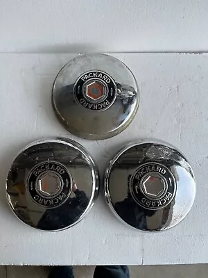 3 Packard Dog Dish Hubcaps Baby Moon 10  Vintage Poverty Cap • $75