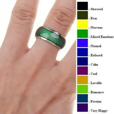 Unisex MOOD RING Boho Style Jewellery Costume Funny Joke Funky Quirky Emotion UK • £4.45