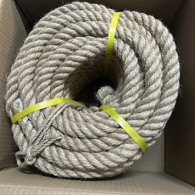 1  X 100FT Natural Jute Hemp Rope 4 Strand Twisted Manila Cord Rope DIY Craft • $28.49