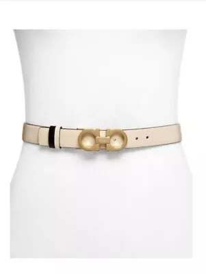 Salvatore Ferragamo 44267 Double Gancini Reversible Leather Belt Size 100 • $259.99