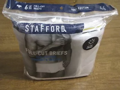 Stafford Men's Full Cut Briefs 6 Pack White Size 44 • $40