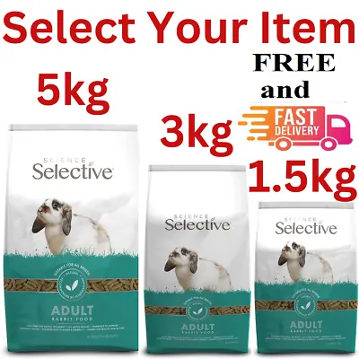 Supreme Science Selective Premium Adult Rabbit Food Feed Bag Pellet Nuggets • £7.49