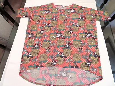 LULAROE LONG TOP WITH  TAIL  MICKEY And MINNIE MOUSE & FLOWERS SIZE XL • $12.99