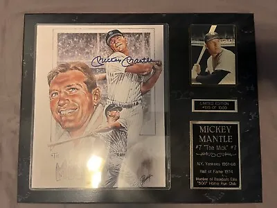 Mickey Mantle New York Yankees Signed  The Mick  Plaque/Photo Signed W COA  • $320