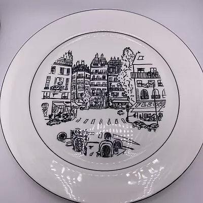 MIKASA SUSAN STEINBERG   PARISIAN SCENES  Round CHOP PLATE PLATTER  12   UNUSED • $17.99