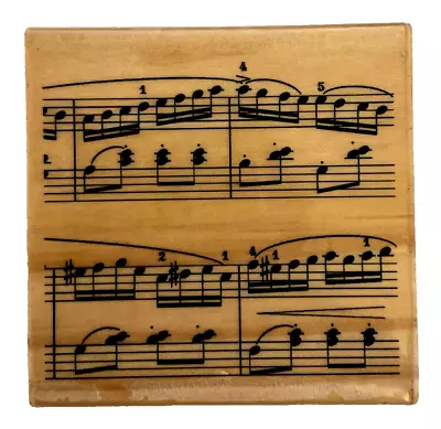 SHEET MUSIC NOTES Wood Mounted Rubber Stamp New • $5.50