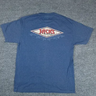 Vtg 90s Y2K Surfer T-Shirt Jacks Surfboards Spellout Logo Adult Size Large Surf • $13.55