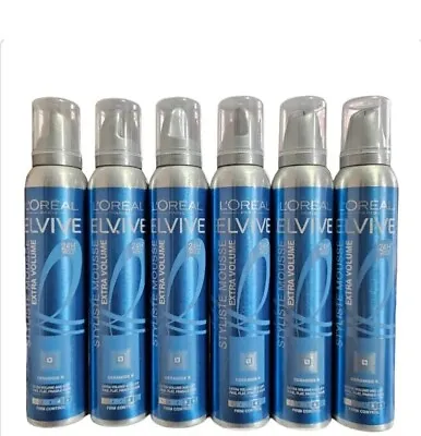 L’oreal Elvive Firm Control Hair Mousse 24h Hold Extra Volume 6 X 200ml. • £26.99