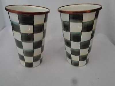 MacKenzie Childs Large Black And White Courtly Check  Travel Mugs Or Glasses • $60