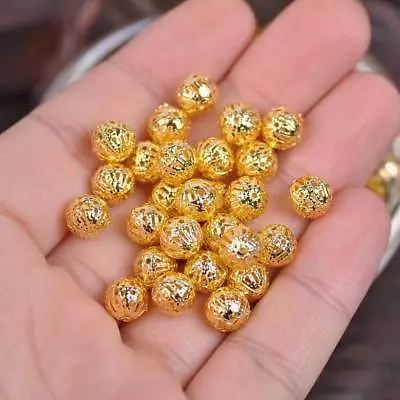 100pcs 4~8mm Round Metal Spacer Beads Jewelry Making Loose Charms Findings Bulk • $2.65