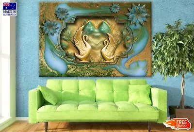 Gold Swans 3D Abstract Design Canvas Collection Home Decor Wall Print Art • $17.74