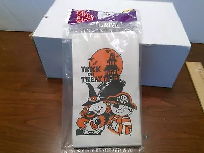 Vintage Pack Of Creepy Creatures Halloween WHITE Favor Bags - NIP • $7.99