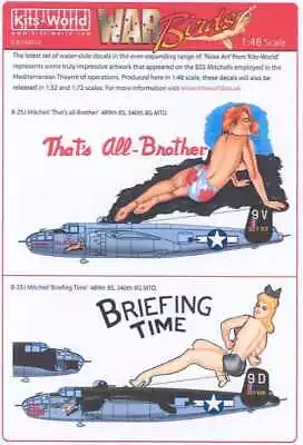 Kits World Decals 1/48 B-25J MITCHELL That's All Brother & Briefing Time • $12.99