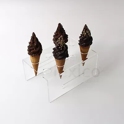 £14.99 • Buy Acrylic Ice Cream Cone Holder / Chip Cone Holder / Counter Top Display Stand