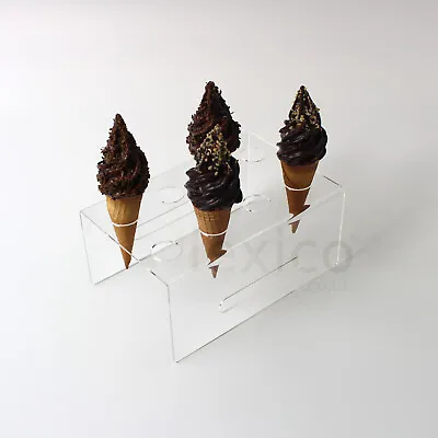 Acrylic Ice Cream Cone Holder / Chip Cone Holder / Counter Top Display Stand • £13.99