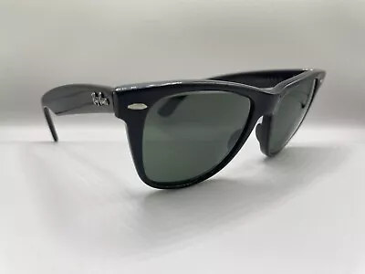 Vintage B&L Ray Ban USA Black Wayfarer II G-15 Glass Lens Sunglasses • $16.50