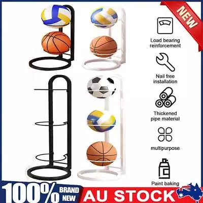 Football Basketball Ball Storage Rack Stand Balls Display Organizer Holder AU • $24.65