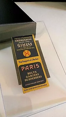 Paris Garters Suspenders Older Vntg Loose Matchbook Cover + Clear Magnet Frame • $7