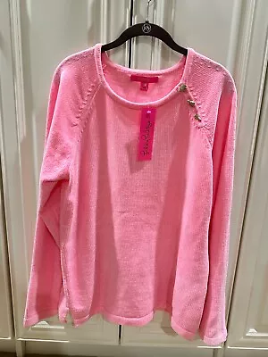 Lilly Pulitzer Pippin Chenille Sweater - Mandevilla Baby Pink - Size XL - NEW • $85