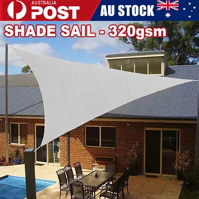 Rectangle Triangle Sun Shade Sail Shade Cloth 98% UV Block 320 GSM Heavy Duty • $36.09