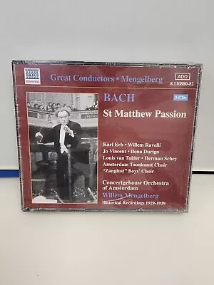 BACH: St. Matthew Passion 3 CD 2004 Naxos Historical) Willem Mengelberg  NEW M • $15