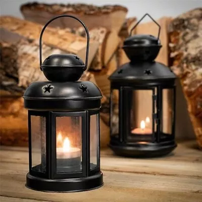 2PCS Candle Lanterns Hanging Metal Lantern Holder Garden Tealight Candles Set UK • £15.99