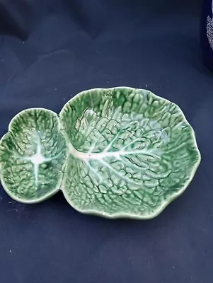 Beautiful Vintage Bordallo Pinheiro Cabbage Leaf Dish In Lovely Condition  • £14.99