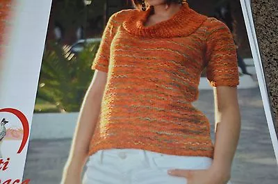 Misti Alpaca Knitting Pattern #1087 Sunrise In The Garden Tee & Cowl 31-48 • $3