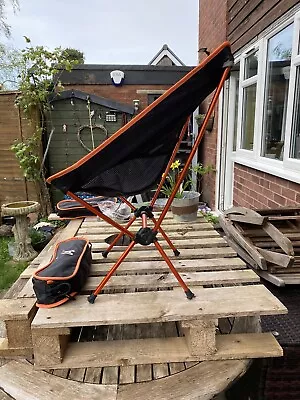 A Pair Of Camping Chairs By MOON LENCE Portable Camping Chair - Black/Orange • £3.20