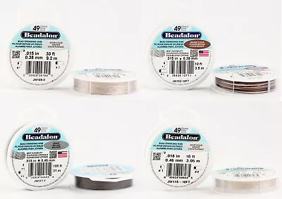 Beadalon® 49 Strands Bead Stringing Wire Stainless Steel * Many Colors & Sizes • £95.02