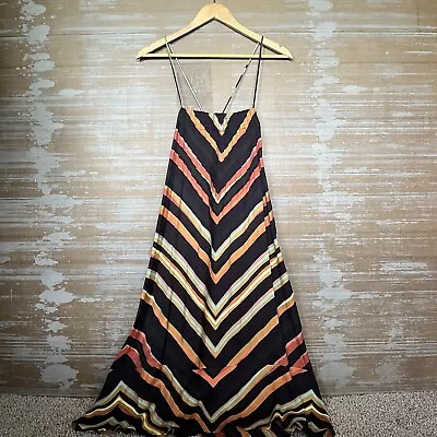 Anthropologie Runi Chevron Midi Dress Boho Preppy Artsy Womens XS • $34.99