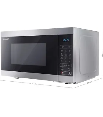 Sharp YC-MG81U-S 28 Litre 900W Digital Microwave And 1100W Grill - Silver • £90