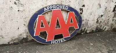 Porcelain Approved AAA Hotel 36x25 Inches Enamel Sign Board • $371.23